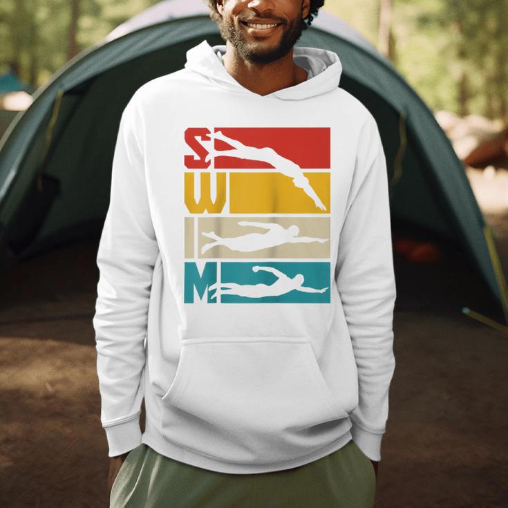 Swim Swimming Vintage Retro Swimmer Raglan Baseball Tee Men Hoodie Swim Swimming Vintage Retro Swimmer Raglan Baseball Tee Men Hoodie