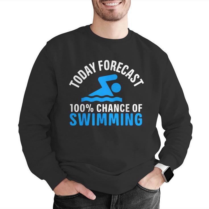 100 Chance Of Swimming Swimmer Swimming Men Graphic Sweatshirt