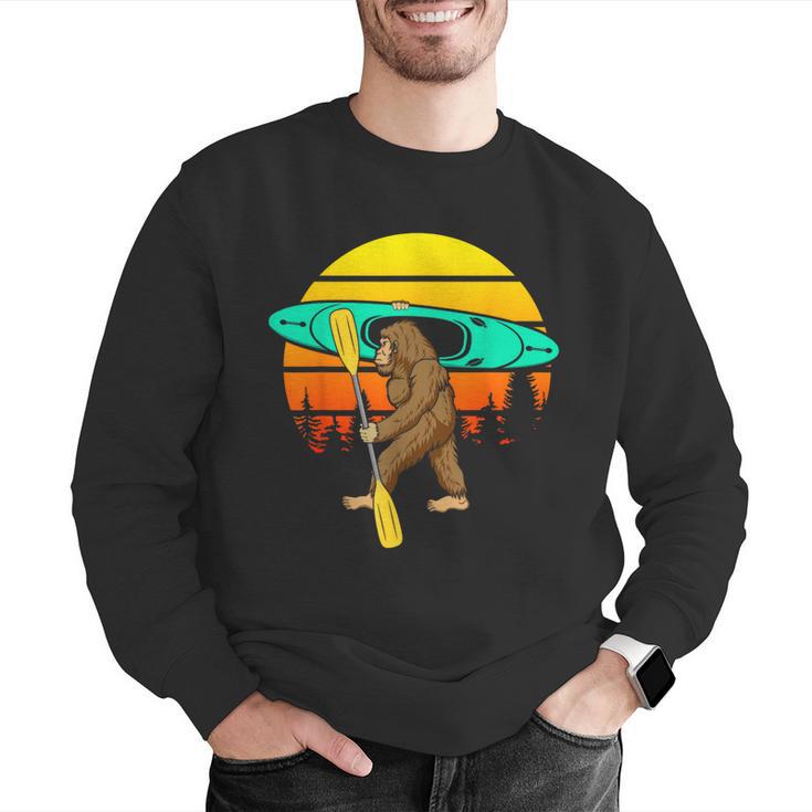 Bigfoot Kayak Paddling Lake Rafts Inflatable Canoe Sasquatch Men Graphic Sweatshirt Bigfoot Kayak Paddling Lake Rafts Inflatable Canoe Sasquatch Men Graphic Sweatshirt