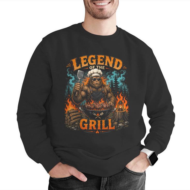 Bigfoot Legend Of The Grill BBQ Dad Father Day 2026 Men Graphic Sweatshirt