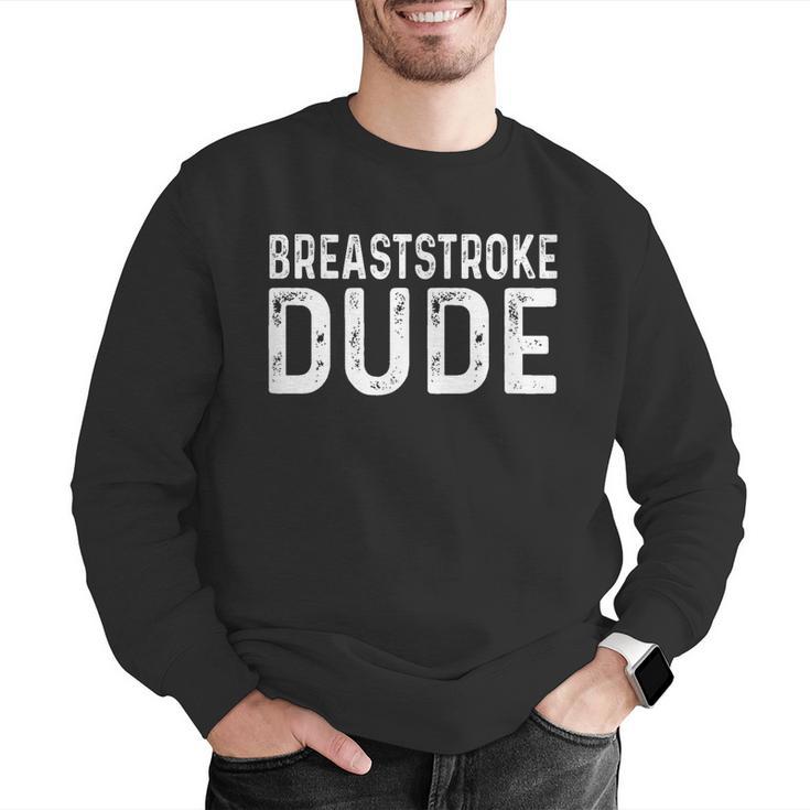 Breaststroke Swimming Dude Distressed Swim Swimmer Pool Men Graphic Sweatshirt