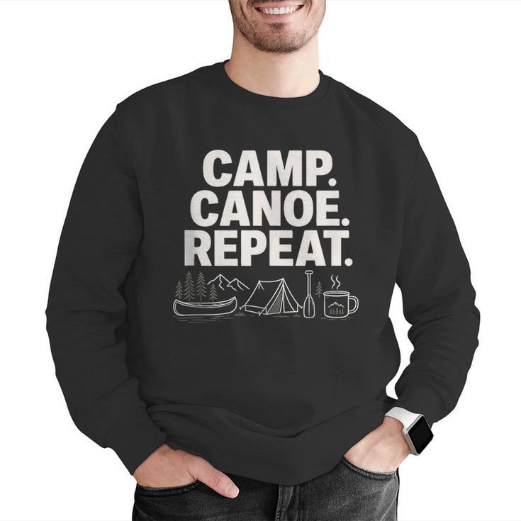 Camp Canoe Repeat Outdoor Adventure Men Graphic Sweatshirt