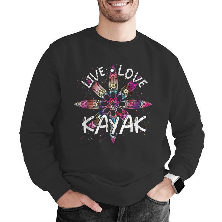 Canoe Boat Paddling Sport Kayaker Live Love Kayak Kayaking Men Graphic Sweatshirt