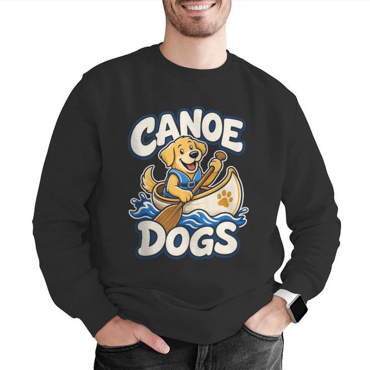 Canoe Dogs Golden Retriever Paddling Graphic Men Graphic Sweatshirt
