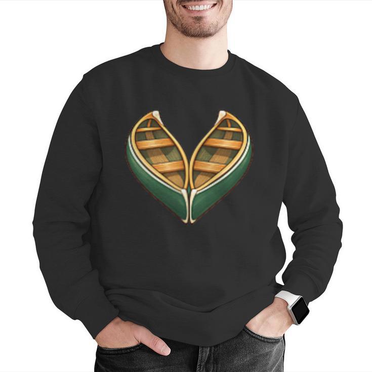 Canoe Heart Cute Minimalist Paddling Adventure Men Graphic Sweatshirt