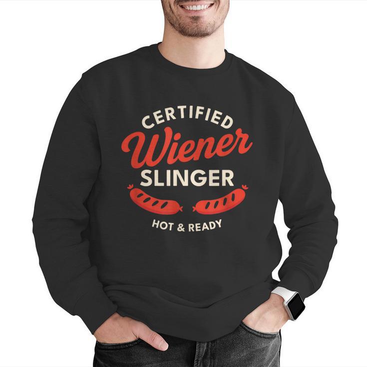 Certified Wiener Slinger BBQ Dad 4th Of July Men Graphic Sweatshirt