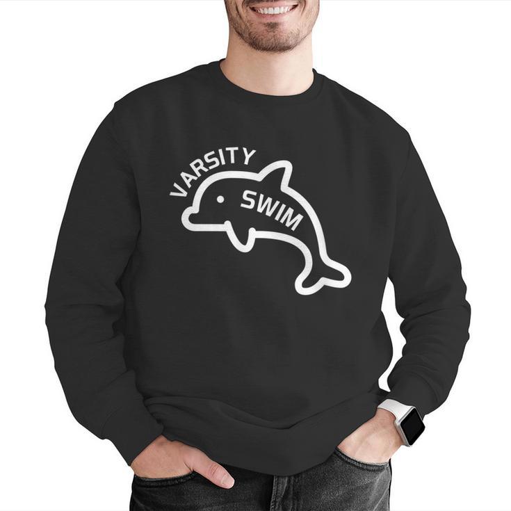 Dolphin Dolfin Varsity Swim Swim Team Swim Club Swimming Men Graphic Sweatshirt Dolphin Dolfin Varsity Swim Swim Team Swim Club Swimming Men Graphic Sweatshirt