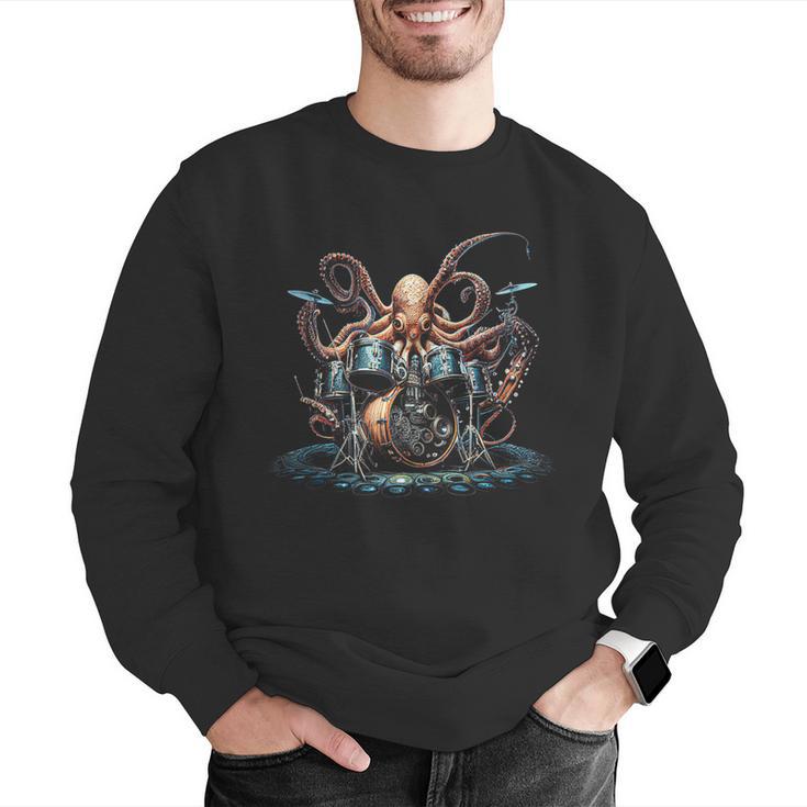 Drum Kit Percussionist Drummer Octopus Playing Drums Men Graphic Sweatshirt Drum Kit Percussionist Drummer Octopus Playing Drums Men Graphic Sweatshirt