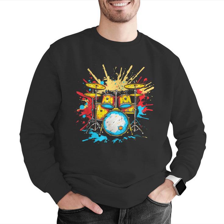 Drum Kit Steamwave Music Band Men Graphic Sweatshirt Drum Kit Steamwave Music Band Men Graphic Sweatshirt