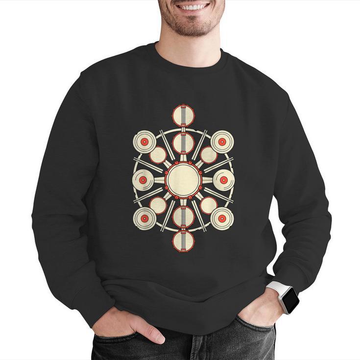 Drummer Drum Kit Mandala Percussionist Music Lover Men Graphic Sweatshirt Drummer Drum Kit Mandala Percussionist Music Lover Men Graphic Sweatshirt
