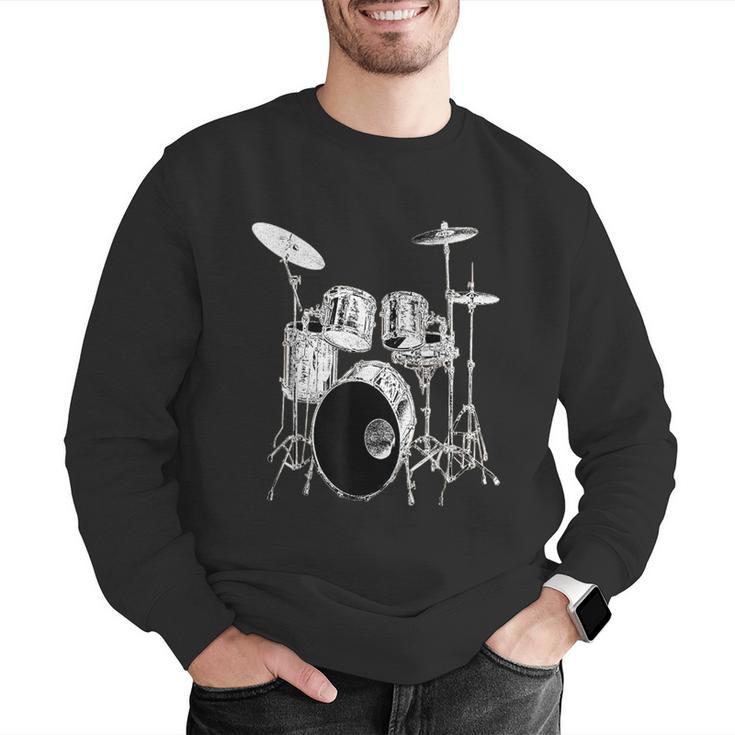 Drums Drum Kit Music Men Graphic Sweatshirt Drums Drum Kit Music Men Graphic Sweatshirt