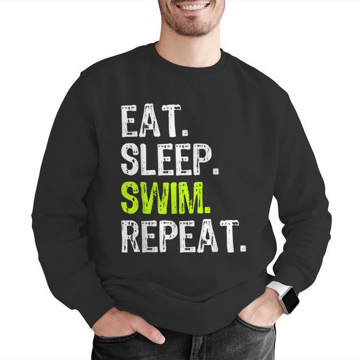 Eat Sleep Swim Repeat Swimming Swimmer Cool Men Graphic Sweatshirt Eat Sleep Swim Repeat Swimming Swimmer Cool Men Graphic Sweatshirt