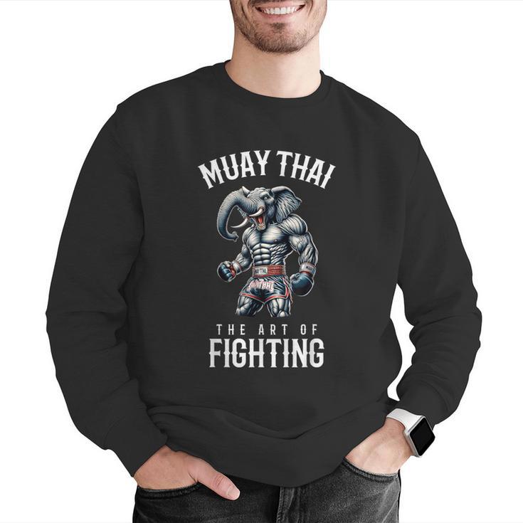 Elephant Muay Thai Kickboxing And Elephant Thai Boxing Men Graphic Sweatshirt Elephant Muay Thai Kickboxing And Elephant Thai Boxing Men Graphic Sweatshirt