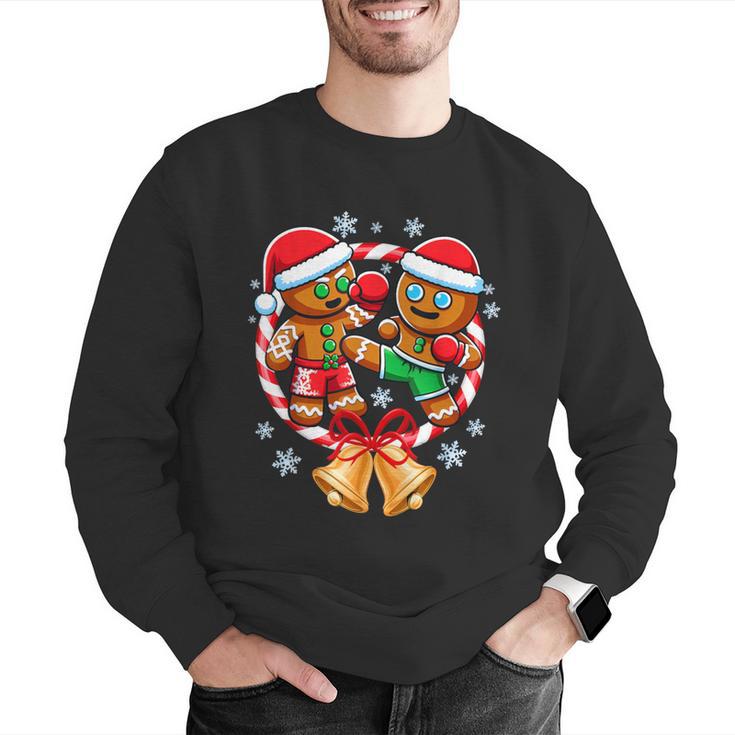 Gingerbread Cookies Christmas Fighting Muay Thai Men Graphic Sweatshirt
