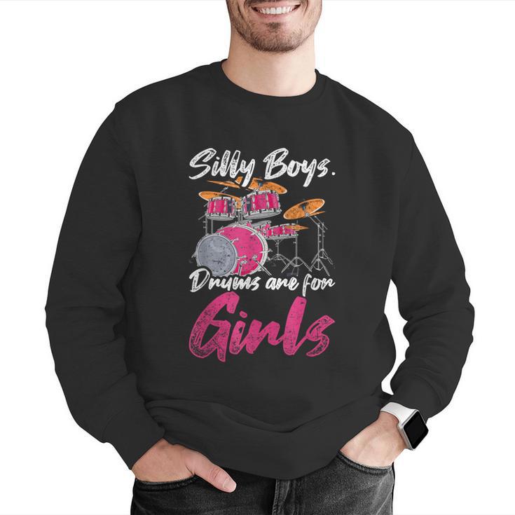 Girls Boys Kids Drummer Drum Kit Men Graphic Sweatshirt