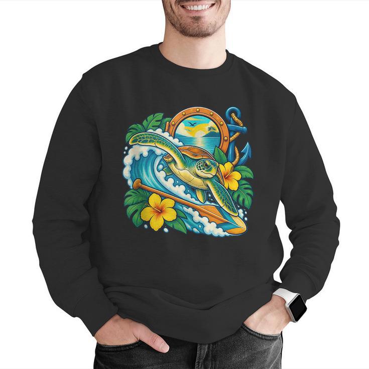 Green Sea Turtle Surfs Past a Canoe Paddle Sleeveless Men Graphic Sweatshirt Green Sea Turtle Surfs Past a Canoe Paddle Sleeveless Men Graphic Sweatshirt