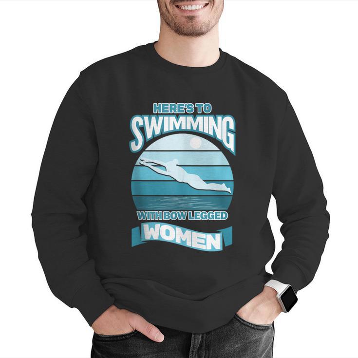 Here's To Swimming With Bow Legged Women Vintage Style Men Graphic Sweatshirt Here's To Swimming With Bow Legged Women Vintage Style Men Graphic Sweatshirt