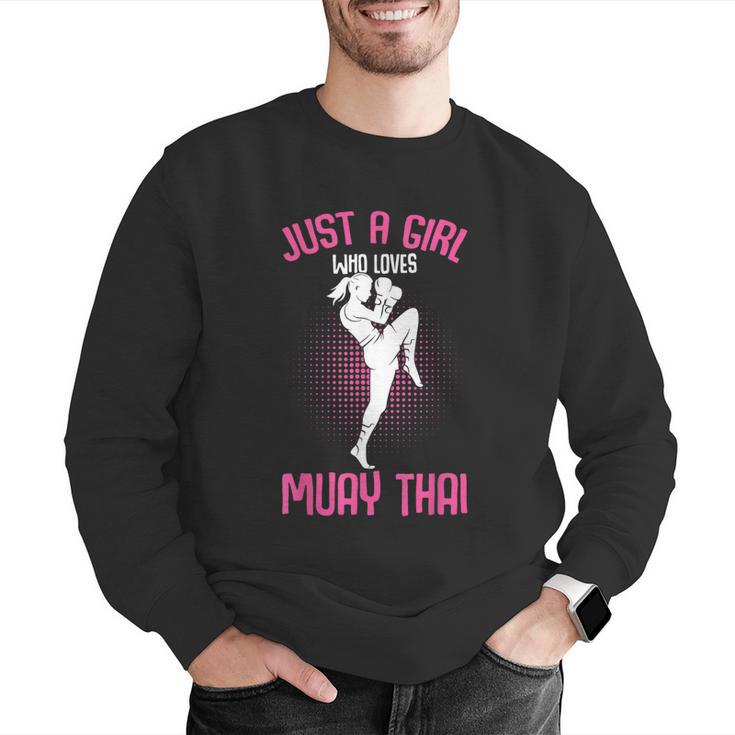 Just a Girl Who Loves Muay Thai Kids Girls Men Graphic Sweatshirt Just a Girl Who Loves Muay Thai Kids Girls Men Graphic Sweatshirt