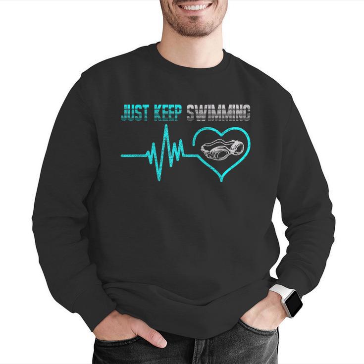 Just Keep Swimming For Swimmers Divers Diving Retro Men Graphic Sweatshirt Just Keep Swimming For Swimmers Divers Diving Retro Men Graphic Sweatshirt