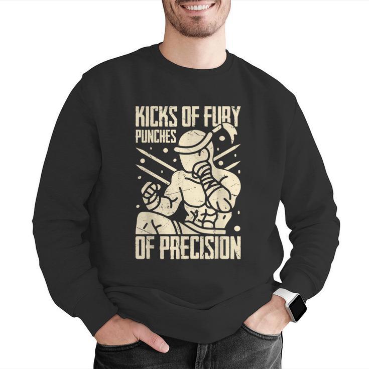 Kicks Of Fury Punches Of Precision Muay Thai Men Graphic Sweatshirt Kicks Of Fury Punches Of Precision Muay Thai Men Graphic Sweatshirt