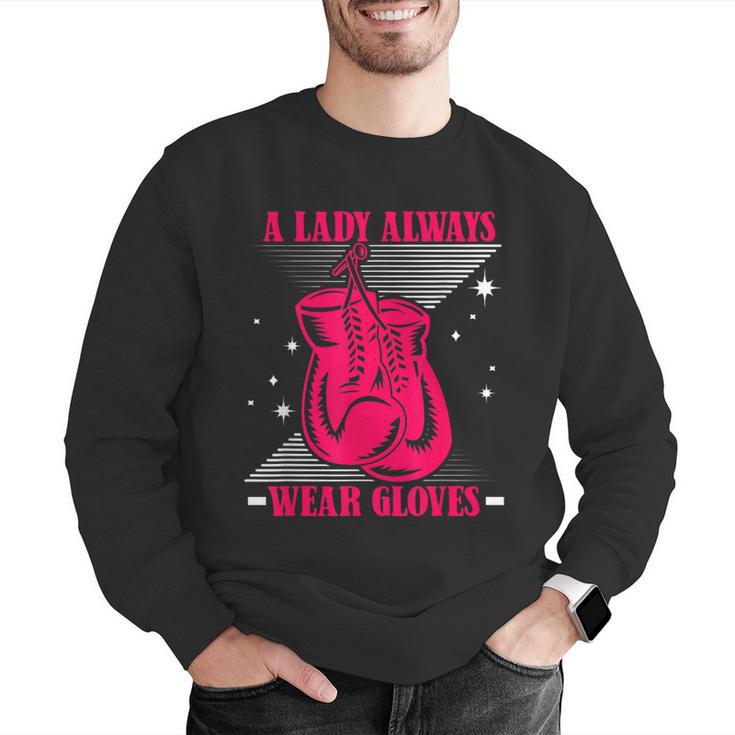 A Lady Always Wear Gloves Kickboxer Fan Muay Thai Boxing Men Graphic Sweatshirt A Lady Always Wear Gloves Kickboxer Fan Muay Thai Boxing Men Graphic Sweatshirt