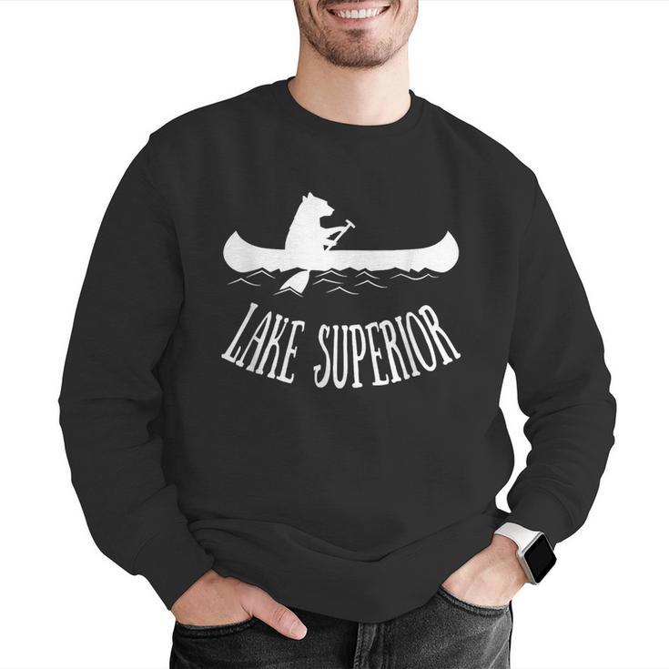 Lake Superior Bear Canoe Upper Peninsula For Yooper Men Graphic Sweatshirt