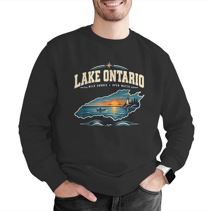 Lakes Lake Ontario Fishing Canoe Lighthouse Outdoor Men Graphic Sweatshirt Lakes Lake Ontario Fishing Canoe Lighthouse Outdoor Men Graphic Sweatshirt