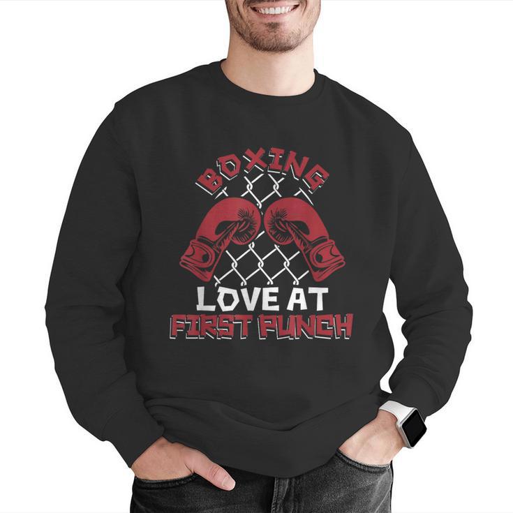 Love At First Punch Professional Boxer Muay Thai Boxing Men Graphic Sweatshirt Love At First Punch Professional Boxer Muay Thai Boxing Men Graphic Sweatshirt