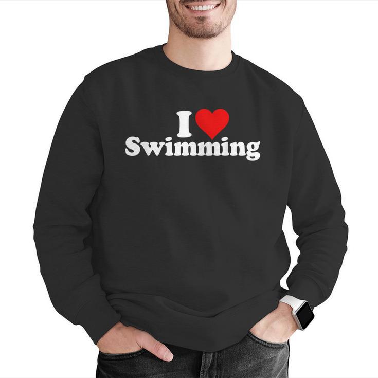 I LOVE HEART SWIMMING Men Graphic Sweatshirt