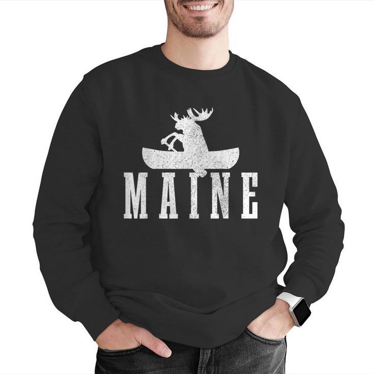Maine Canoe Kayak Moose USA America Souvenir Men Graphic Sweatshirt