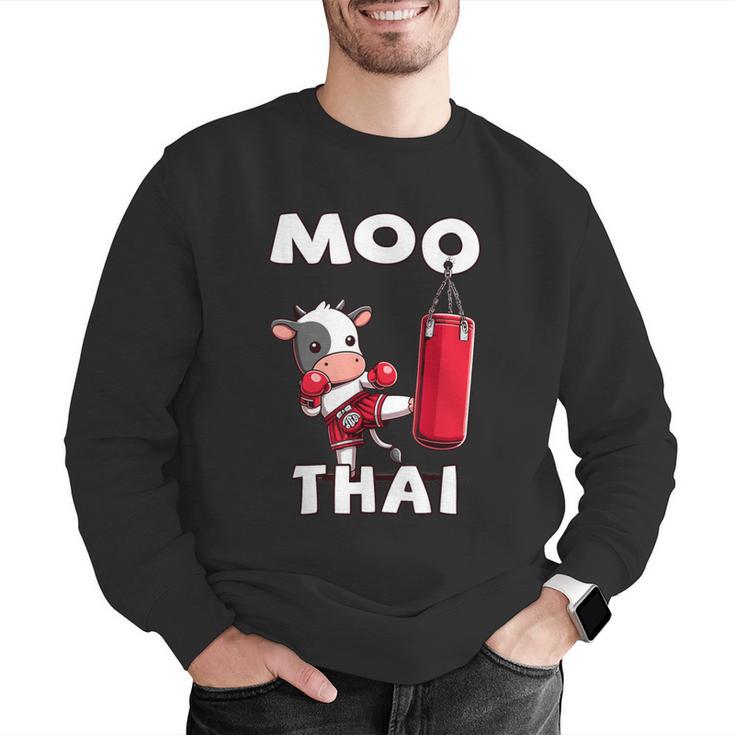 Moo Thai Muay Thai Thai Boxing For Kids Muay Thai Cow Men Graphic Sweatshirt Moo Thai Muay Thai Thai Boxing For Kids Muay Thai Cow Men Graphic Sweatshirt