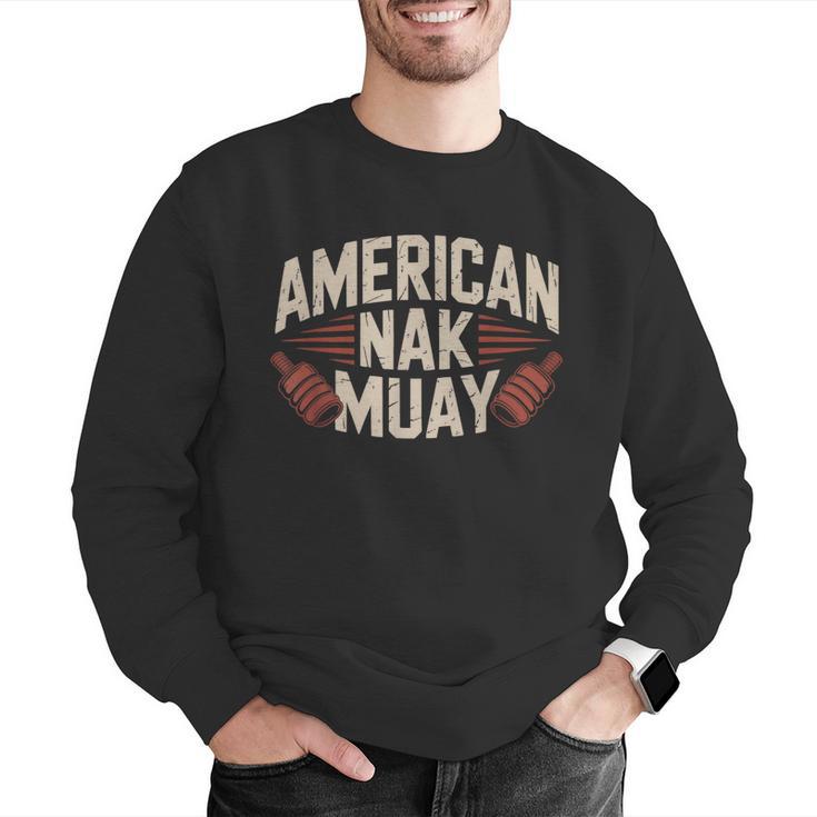 Muay Thai American Nak Fighter Identity Boxing Proud Sport Men Graphic Sweatshirt