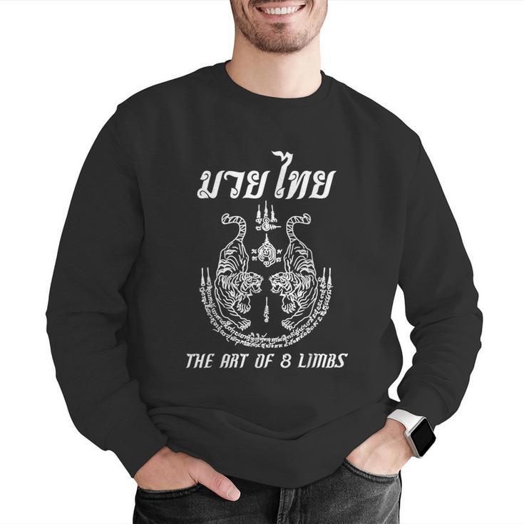 Muay Thai The Art Of 8 Limbs Martial Art Sak Yant Twin Tiger Men Graphic Sweatshirt
