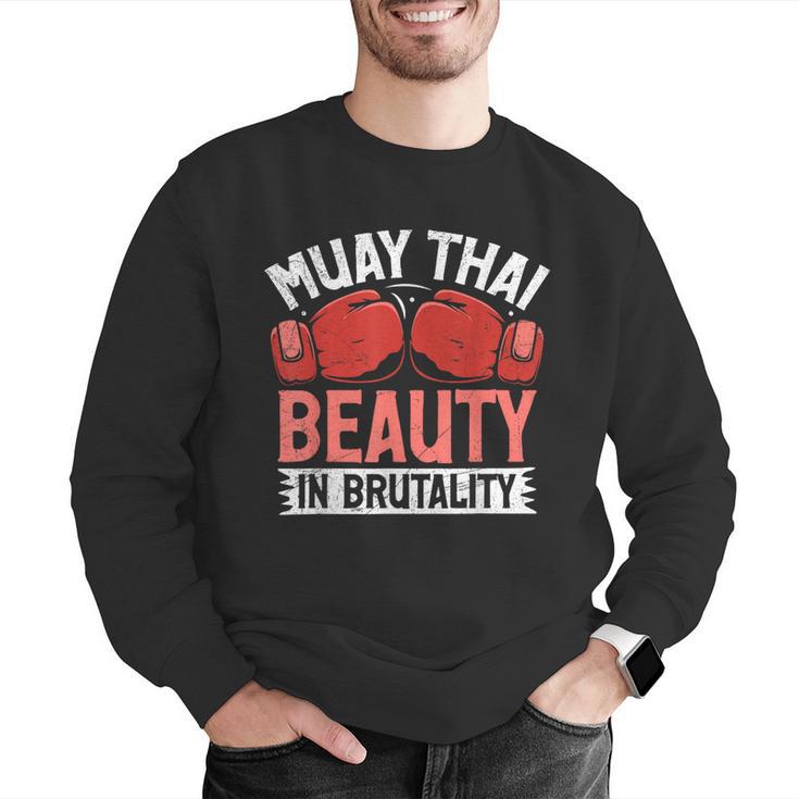 Muay Thai Beauty In Brutality Muay Thai Men Graphic Sweatshirt