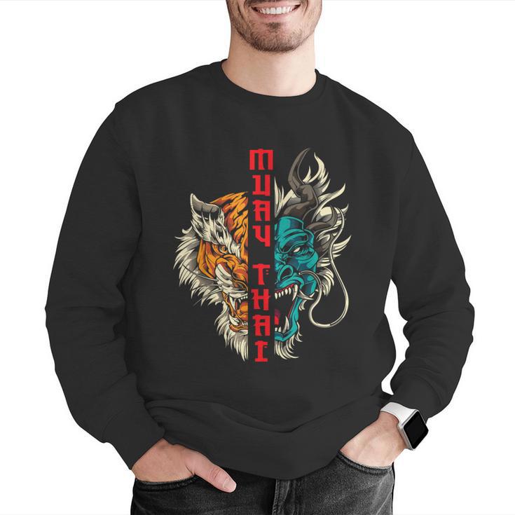 Muay Thai Thai Boxing Dragon Tiger Men Graphic Sweatshirt Muay Thai Thai Boxing Dragon Tiger Men Graphic Sweatshirt