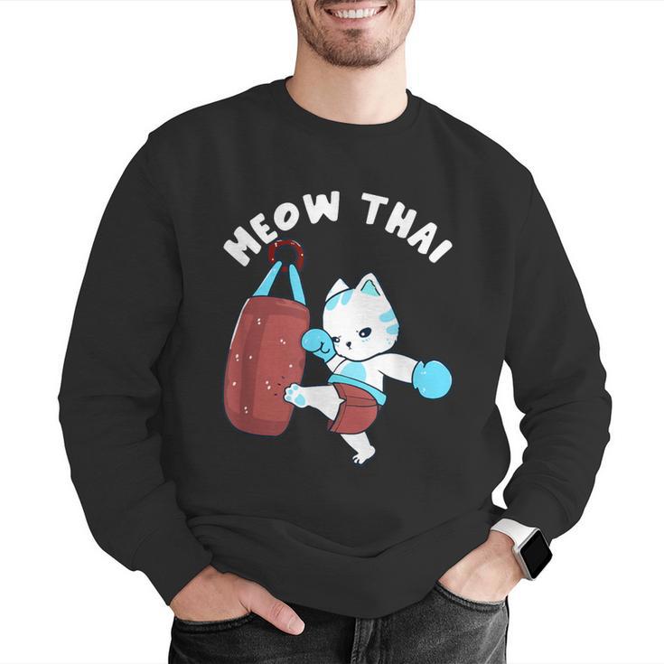 Muay Thai Cat Meow Thai Punch Bag Martial Arts Men Graphic Sweatshirt