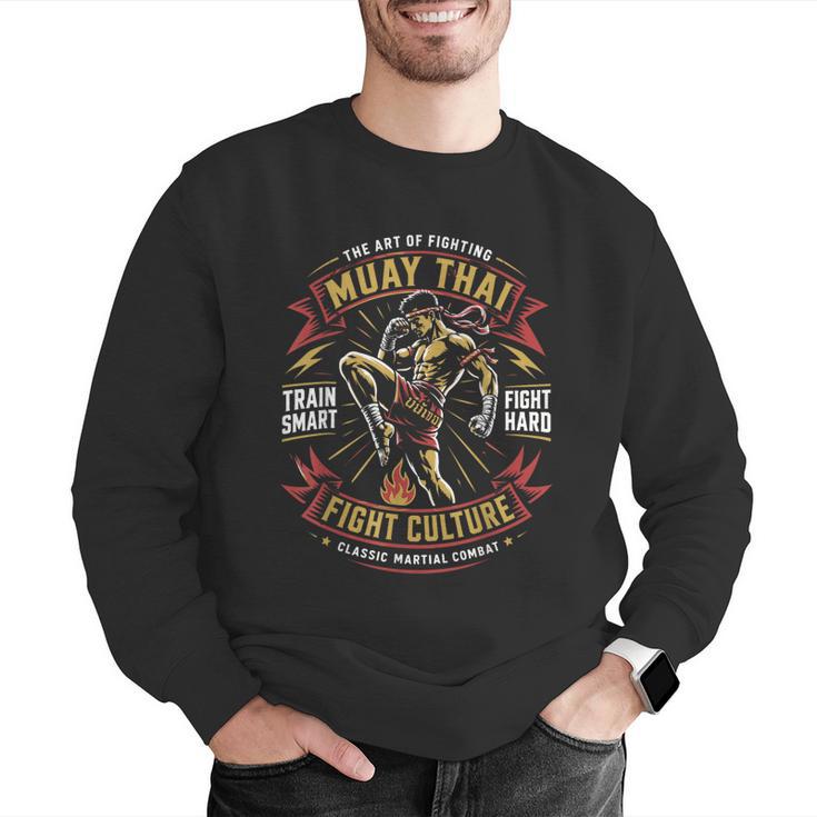Muay Thai Fighter Training Thai Boxing Coach Men Graphic Sweatshirt