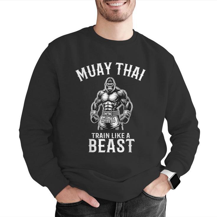 Muay Thai Gorilla Kickboxing And Gorilla Thai Boxing Men Graphic Sweatshirt
