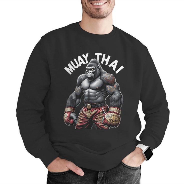 Muay Thai Gorilla Strength Power Fighter Men Graphic Sweatshirt Muay Thai Gorilla Strength Power Fighter Men Graphic Sweatshirt