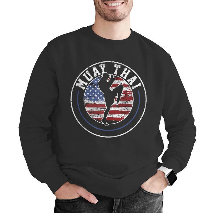 Muay Thai Kickboxing Vintage Men Graphic Sweatshirt Muay Thai Kickboxing Vintage Men Graphic Sweatshirt