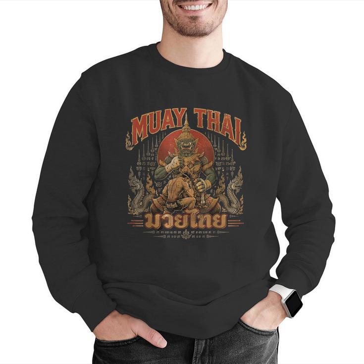Muay Thai Life Vintage Thai Boxing Nak Muay Thai Giant Men Graphic Sweatshirt Muay Thai Life Vintage Thai Boxing Nak Muay Thai Giant Men Graphic Sweatshirt