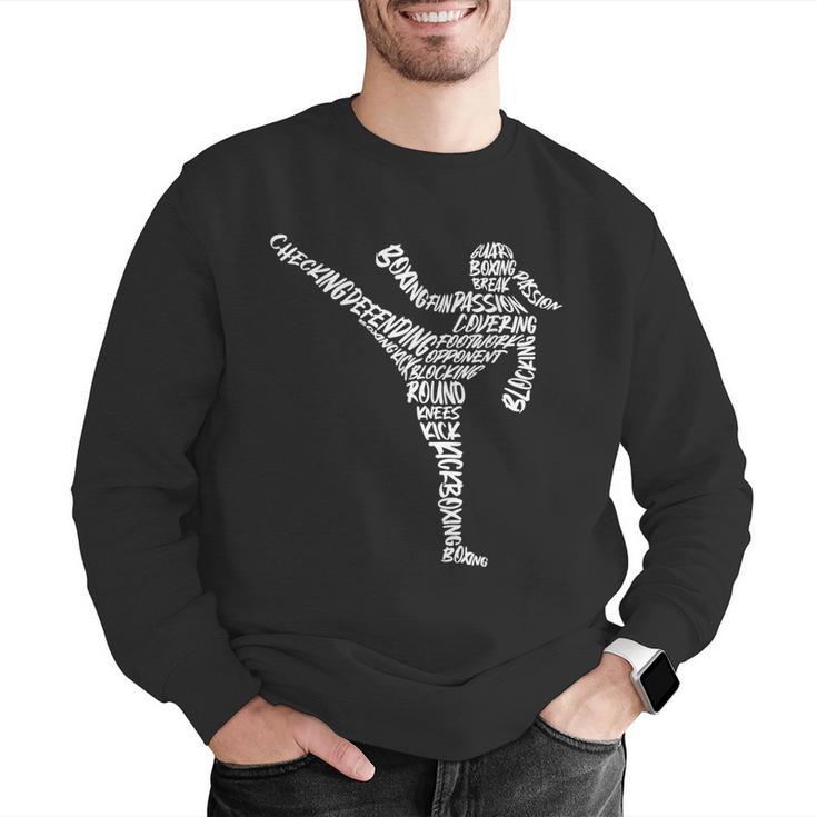 Muay Thai Martial Arts Typography Kickboxer Girls Kickboxing Men Graphic Sweatshirt