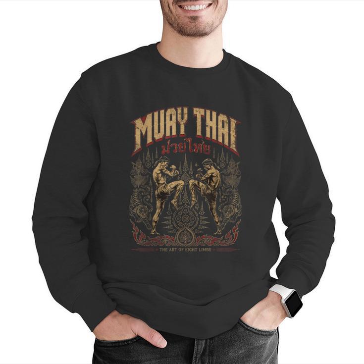 Muay Thai Nak Muay Vintage Thai Boxing Warrior Art Men Graphic Sweatshirt Muay Thai Nak Muay Vintage Thai Boxing Warrior Art Men Graphic Sweatshirt