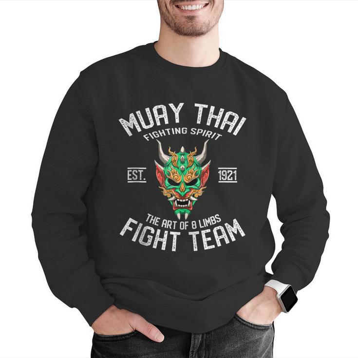 Muay Thai Oni Fight Team Kickboxing Men Graphic Sweatshirt