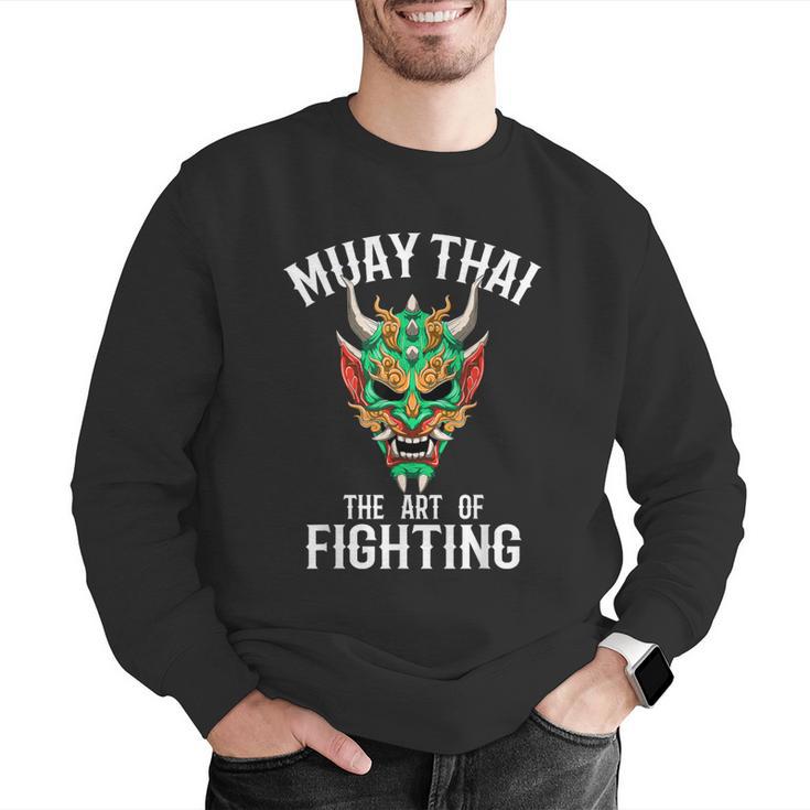 Muay Thai Oni Mask Thai Boxing And Kickboxing Men Graphic Sweatshirt Muay Thai Oni Mask Thai Boxing And Kickboxing Men Graphic Sweatshirt