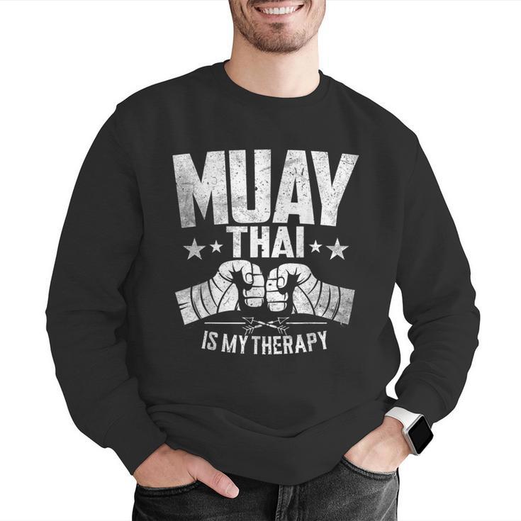 Muay Thai Is My Therapy Muay Thai Lovers Muay Thai Men Graphic Sweatshirt Muay Thai Is My Therapy Muay Thai Lovers Muay Thai Men Graphic Sweatshirt