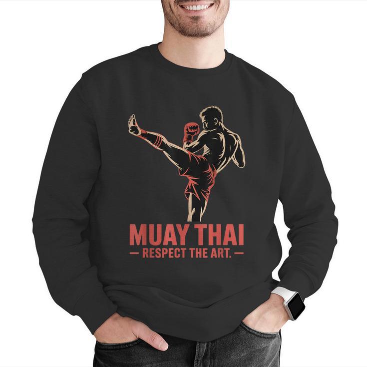 Muay Thai Respect The Art Martial Arts Kickboxing MMA Men Graphic Sweatshirt