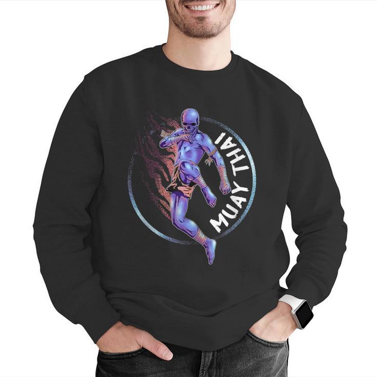 Muay Thai Skeleton Men Graphic Sweatshirt Muay Thai Skeleton Men Graphic Sweatshirt