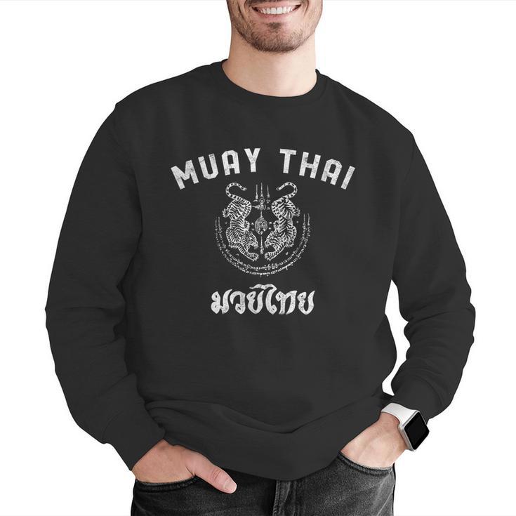 Muay Thai Twin Tiger Kickboxing MMA T-Shirt Men Graphic Sweatshirt