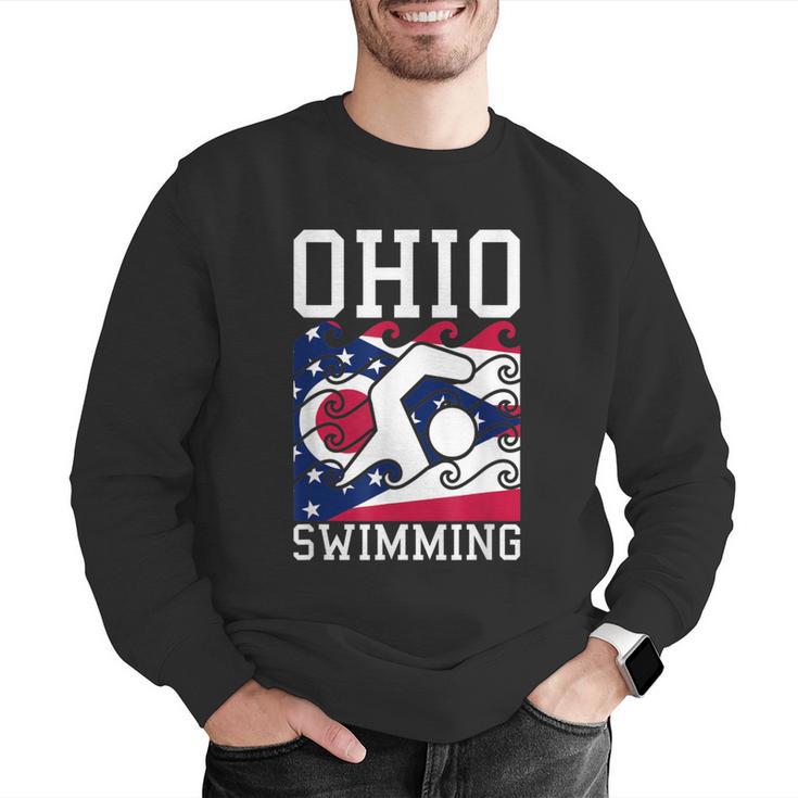 Ohio Flag Swimming Team Swim Swimmer US State Men Graphic Sweatshirt